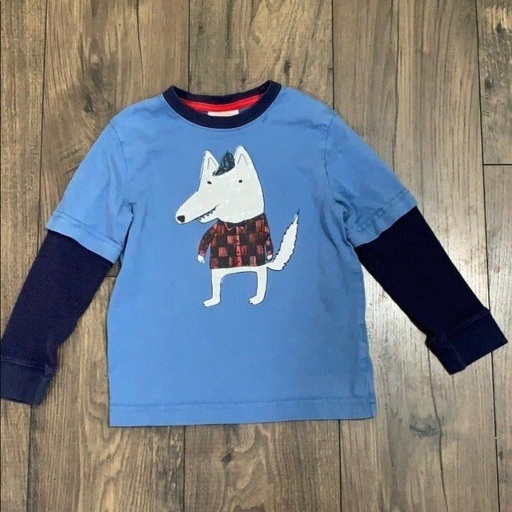 Hanna Andersson Boys Dog Graphic long sleeve Tee Size 110/5